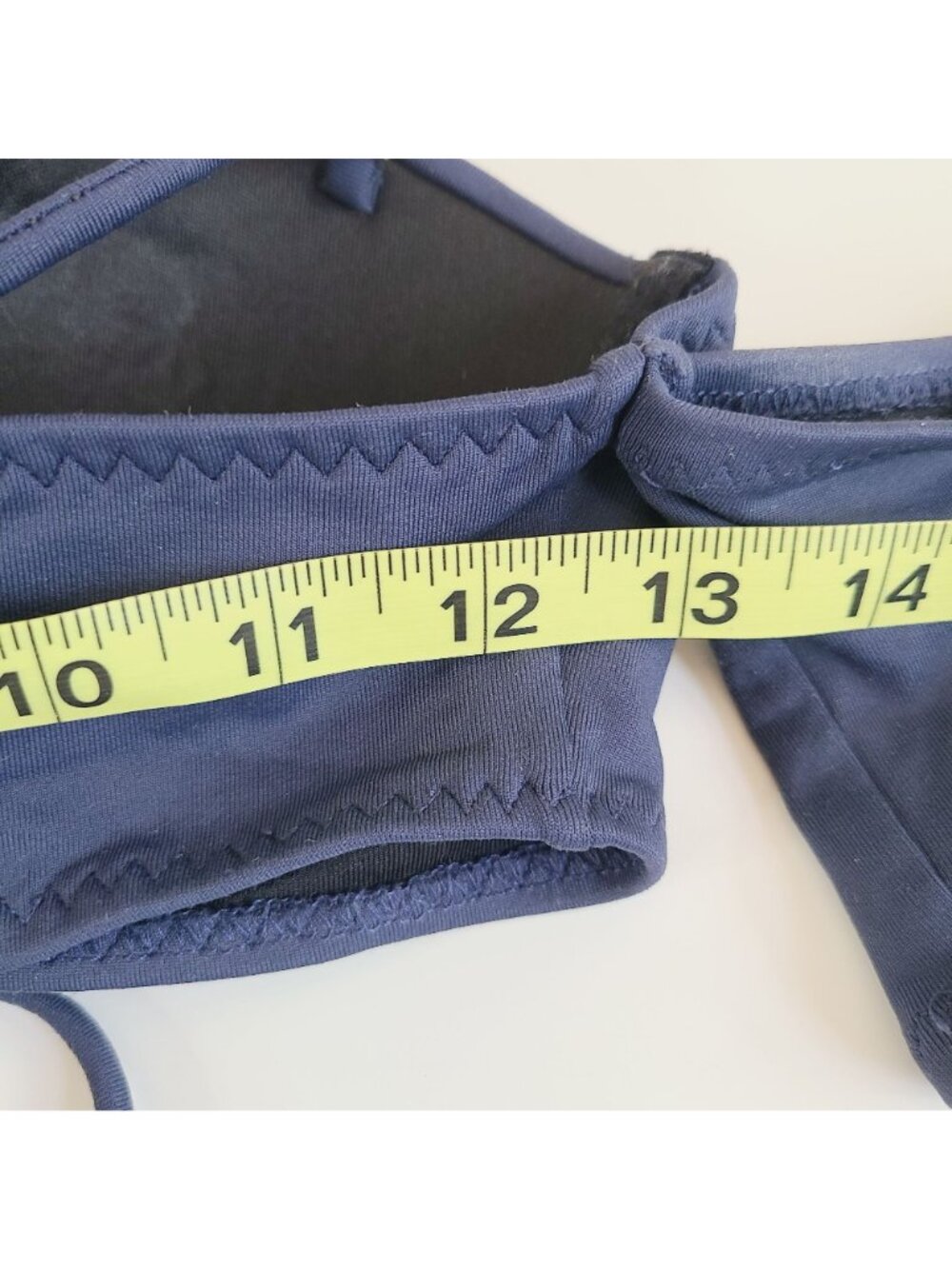 Yandy Navy Blue Bandeau Underwire Bikini Top Lace-Up Back Halter Tie Grommets - Picture 11 of 13